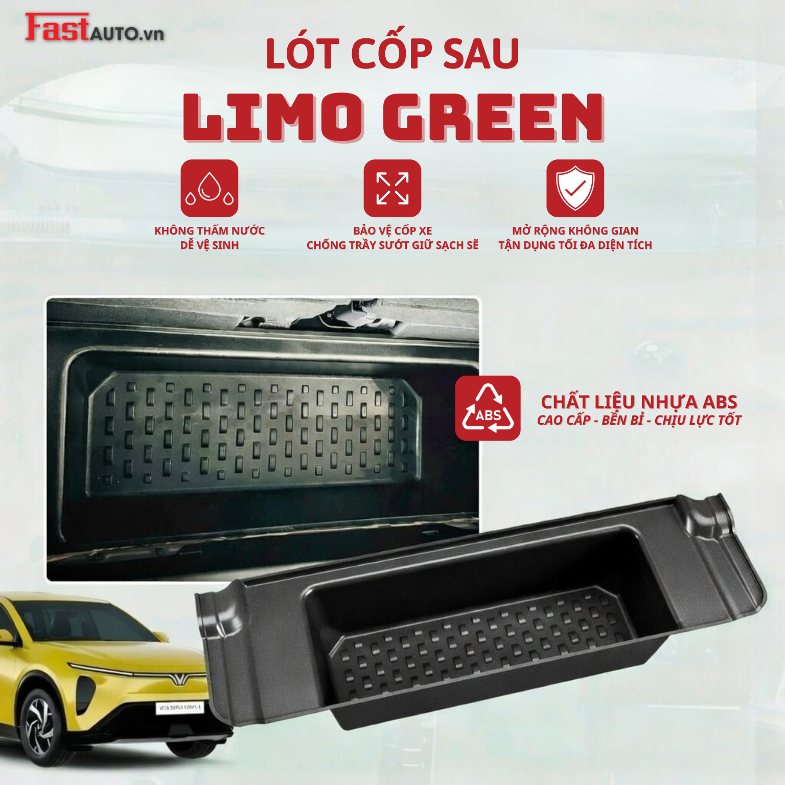 ĐỘ LÓT CỐP SAU (CỐP CHÌM) CHO VINFAST LIMO GREEN