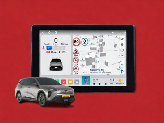 Lắp Đặt Màn Hình Dài MHU Cho VinFast Limo Green